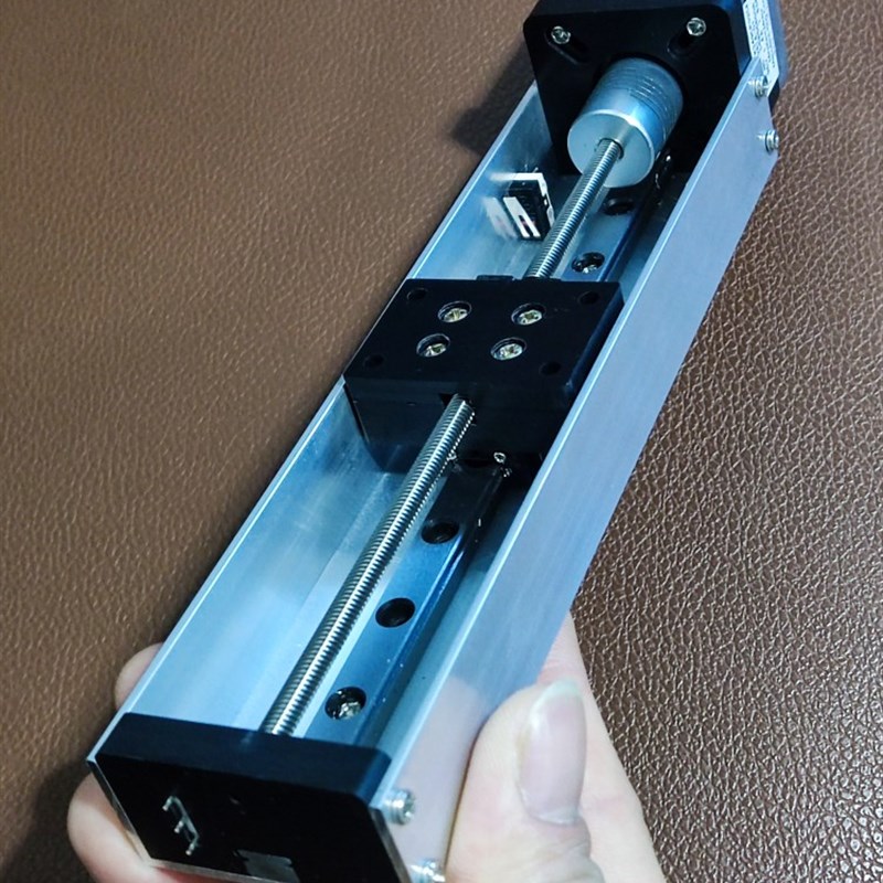 42型步进电机直线j丝杆滑台 方轨滑块 带电机带限位开关50-600行