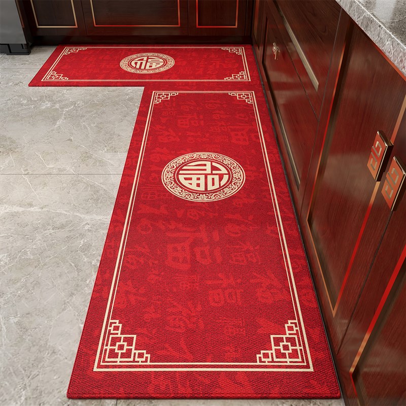 2024新款专用厨房地垫家用长条地毯防滑防油可擦免洗耐脏进门地垫