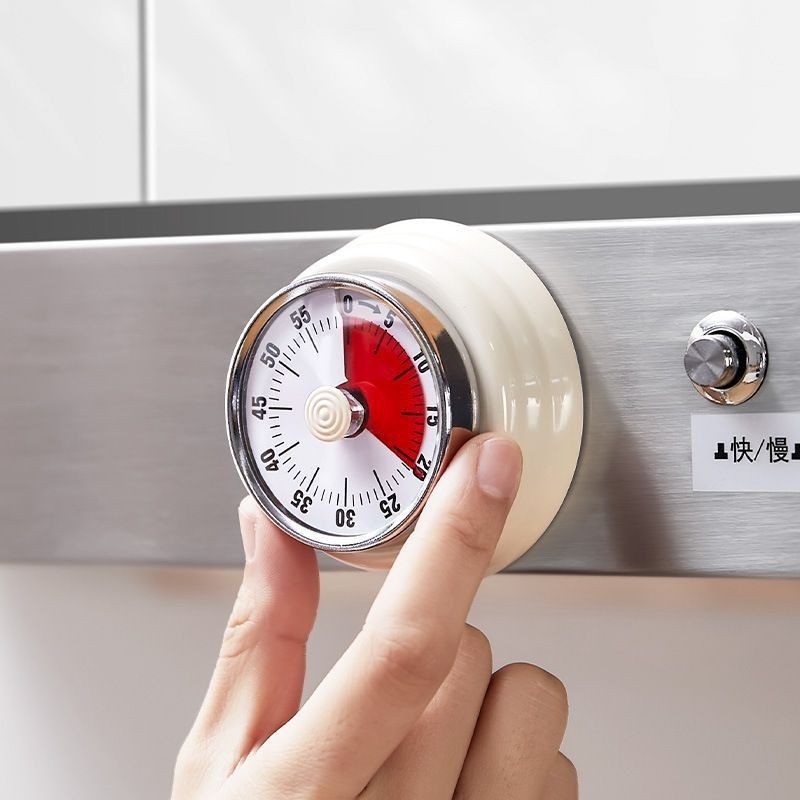 厨房计时器机械式定时器时间管理B器倒计时提醒器带磁吸可视化表