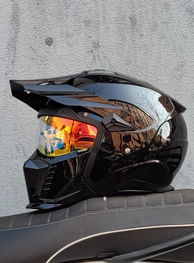 ORZ街霸组合盔摩托车头盔男女复古全盔四季可拆卸机车3C认证头盔