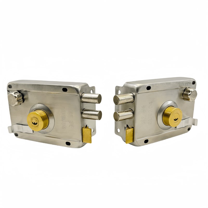 304不锈钢外装门锁通用型铁门木门入户门出租屋防盗锁具ZC级铜芯