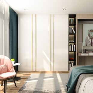 定制衣柜通顶长款拉手现代简约轻奢高档金色黑色柜门超长加长把手