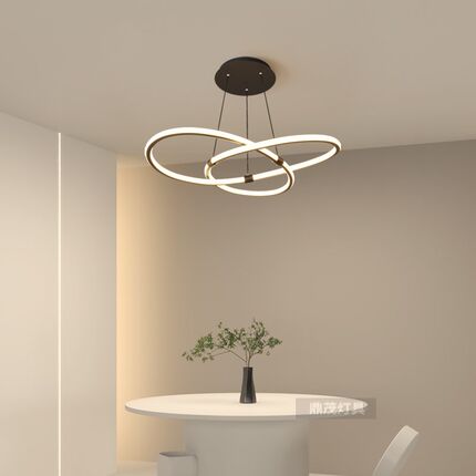 极简餐厅吊灯简约现代大气家用饭厅办公室前台客厅led灯具中山