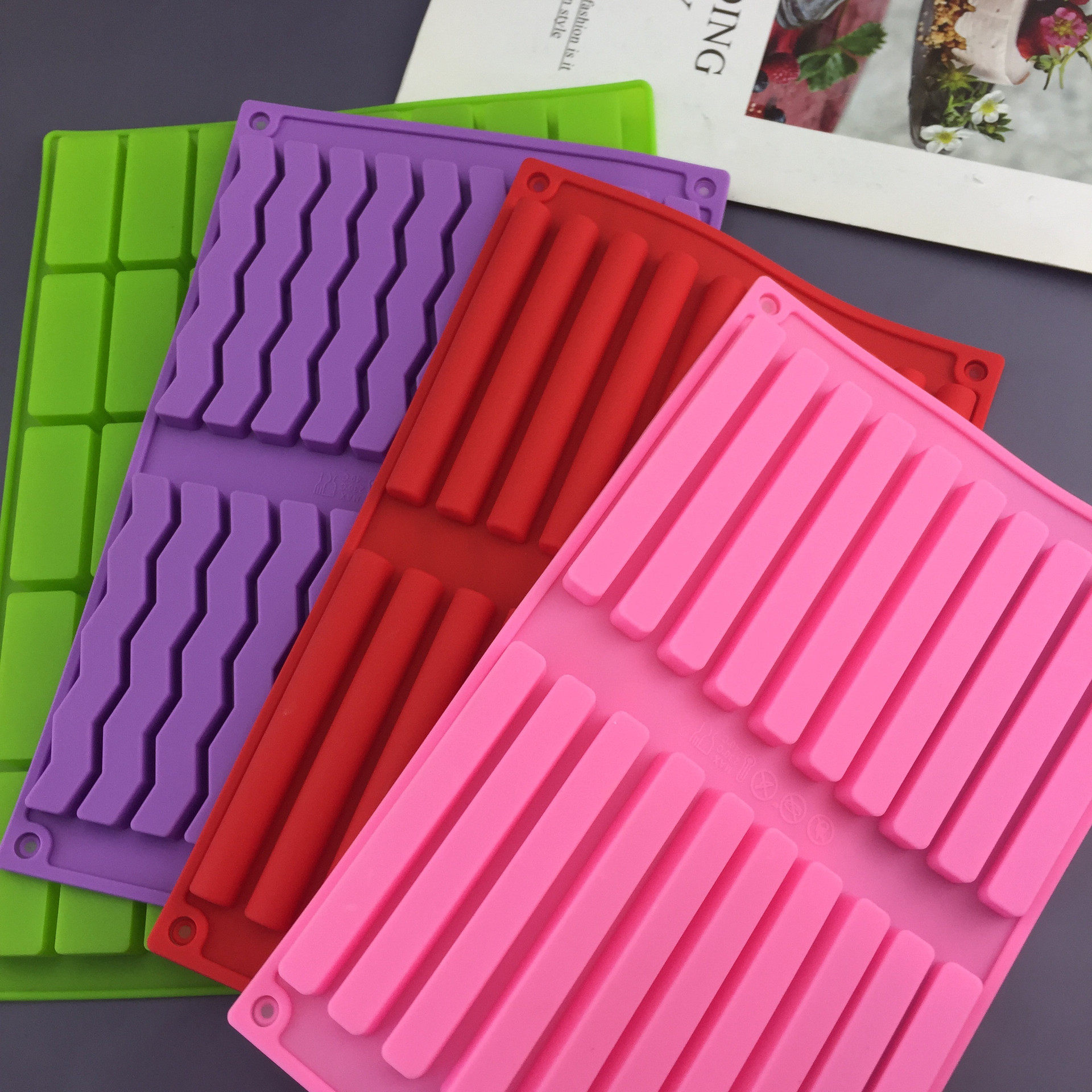 多款20连圆柱长条40连小方条翻糖蛋糕硅胶模具手工皂滴胶烘培装