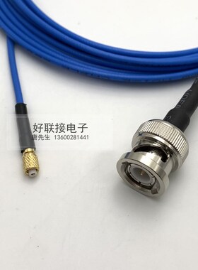 低噪声蓝色BNC转5-44(M3)传感器连接线耐高温铜镀银线外直径2mm