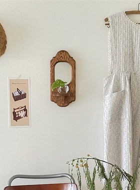 syuku art中古风ins复古风格墙面置物架壁挂架烛台 家居装饰实木