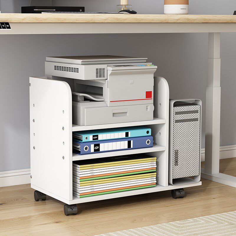 桌下打印机置物架文件收纳架主机托架一体机扫描仪桌边收银台柜子