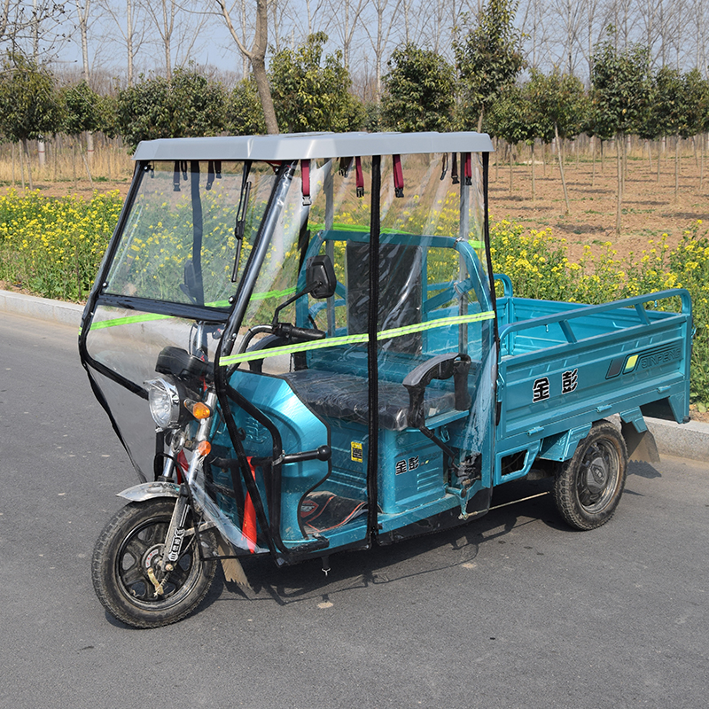 电动三轮车车棚双顶全封闭前x车头棚玻璃挡雨棚遮阳透明篷驾驶室