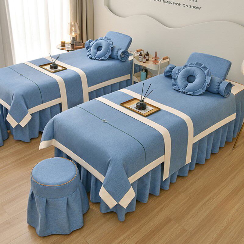 美容院专用美容床罩四件套高档轻奢按摩推拿床套四季通用定制logo