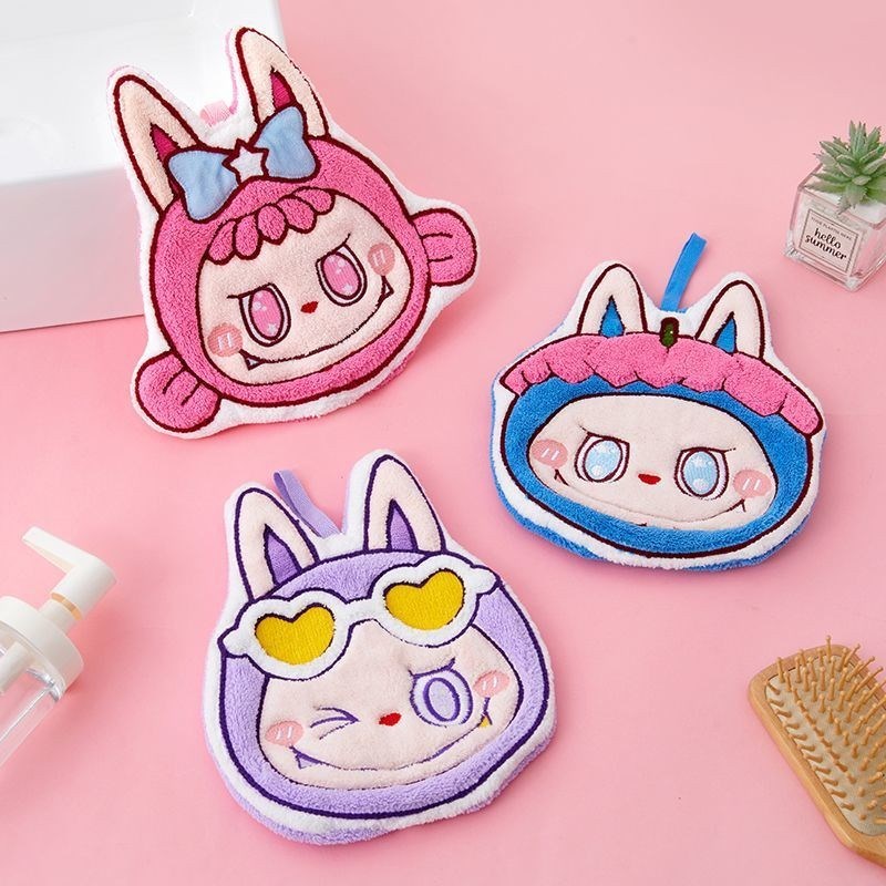 擦手巾厨房可爱挂式擦手帕厨房不掉毛加厚M吸水擦手毛巾儿童手帕