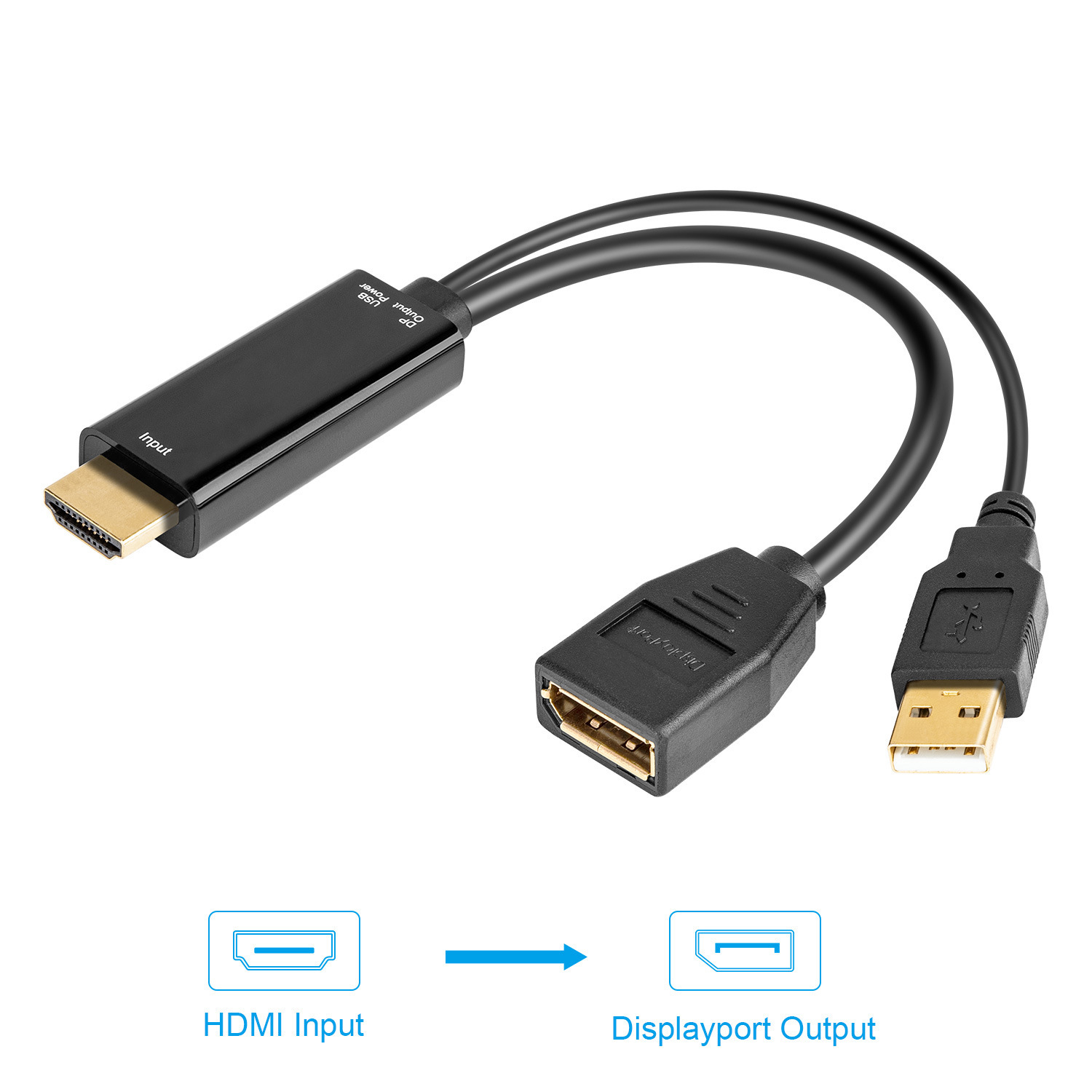 HDMI TO DP 4K@30Hz高清转接线 HDMI转DP电竞游戏电脑连显示器线