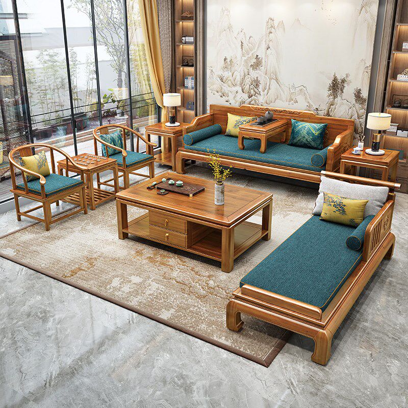 新款中式香樟木贵妃榻实木小型沙发单独躺椅卧室客厅美人榻家具