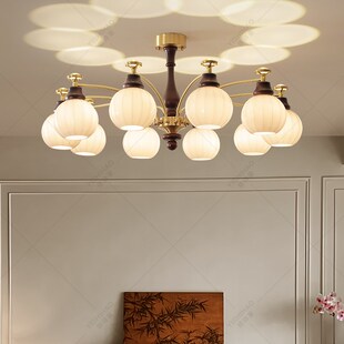 黄铜法式中古客厅吊灯复古高级感宋代美学主灯2025年新款客餐厅灯