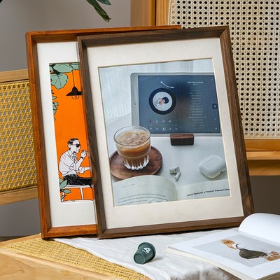 实木相框挂墙框架边条A4组合空框白色简约装裱画框20寸定制Y40x50