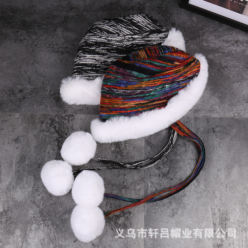 韩版新款毛绒边毛球帽女秋冬保暖个性编织蒙古帽护耳渔夫帽潮
