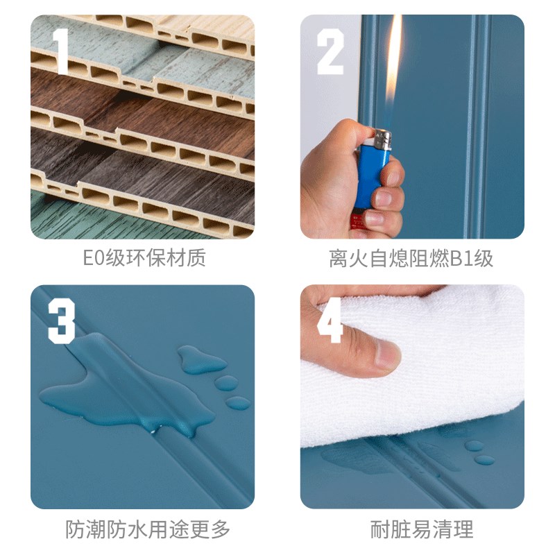 新品竹木纤维集成墙板生态木护墙板装饰快装墙板吊顶幼儿园墙裙板