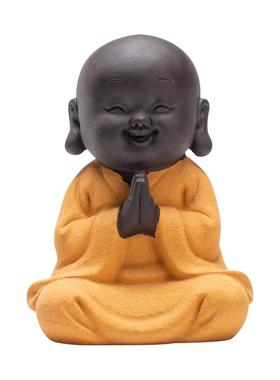 新中式小沙弥摆件禅意小和尚创意办公室客厅酒柜工艺礼品摆饰家居
