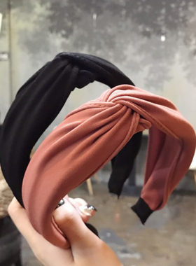 2021 Non-slip Resilience Retro Solid Wide Headband Hair Band