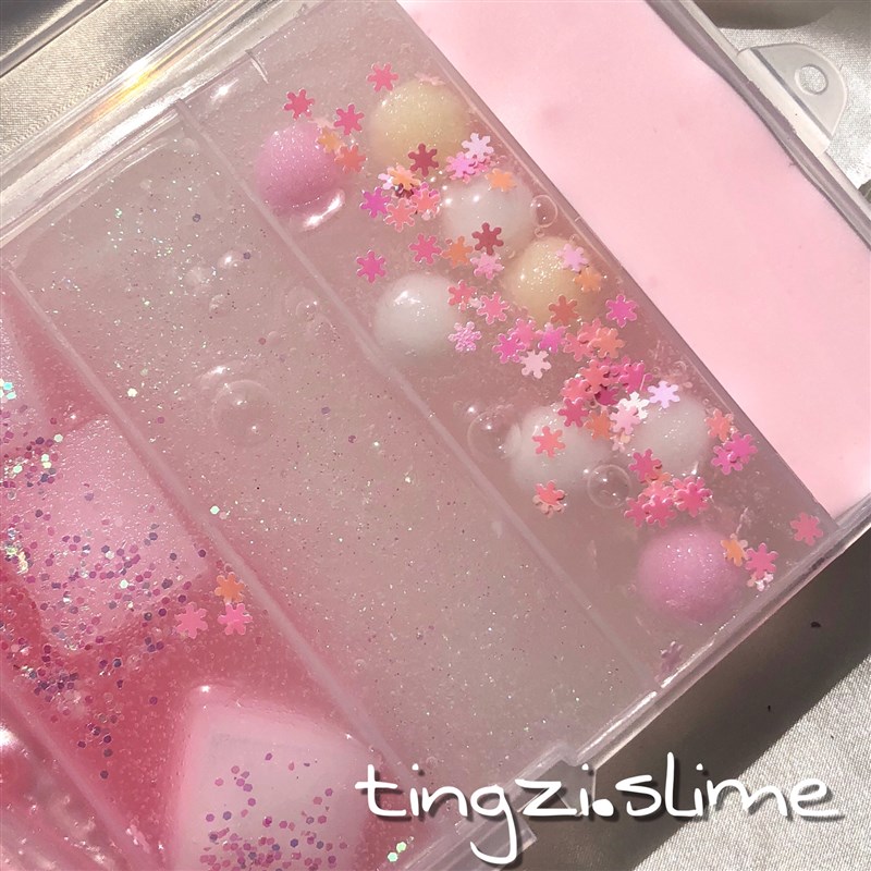 六格多拼网红解压泥假水slime套装婷子史莱姆少女心水晶泥椰果泥