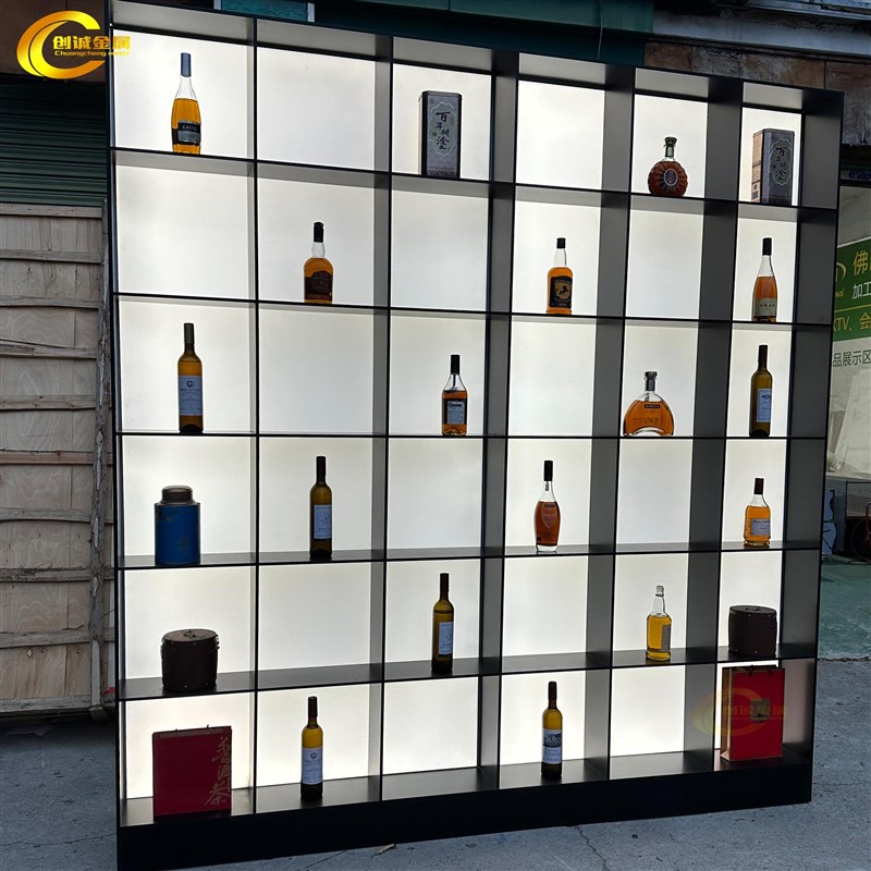 新定制壁龛轻奢不锈钢展示电视钢板酒柜哑柜嵌入式装饰书架黑色金