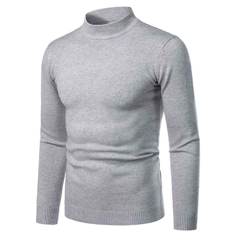 Men High Neck Turtleneck Cashmere Knitwear Autumn Winter Thi