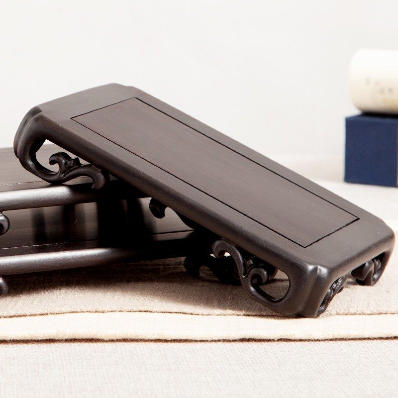 紫光檀底座托架实木质中式花瓶奇石头摆件工艺品茶壶底座红木托架