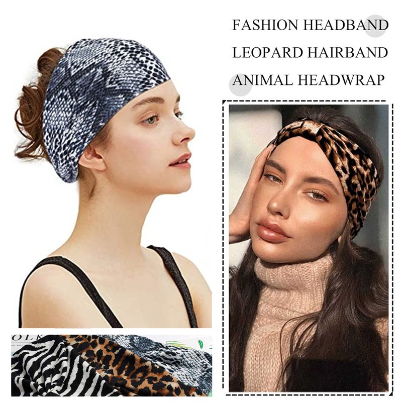 New Boho Flower Print Wide Headbands Vintage Knot Elastic Tu