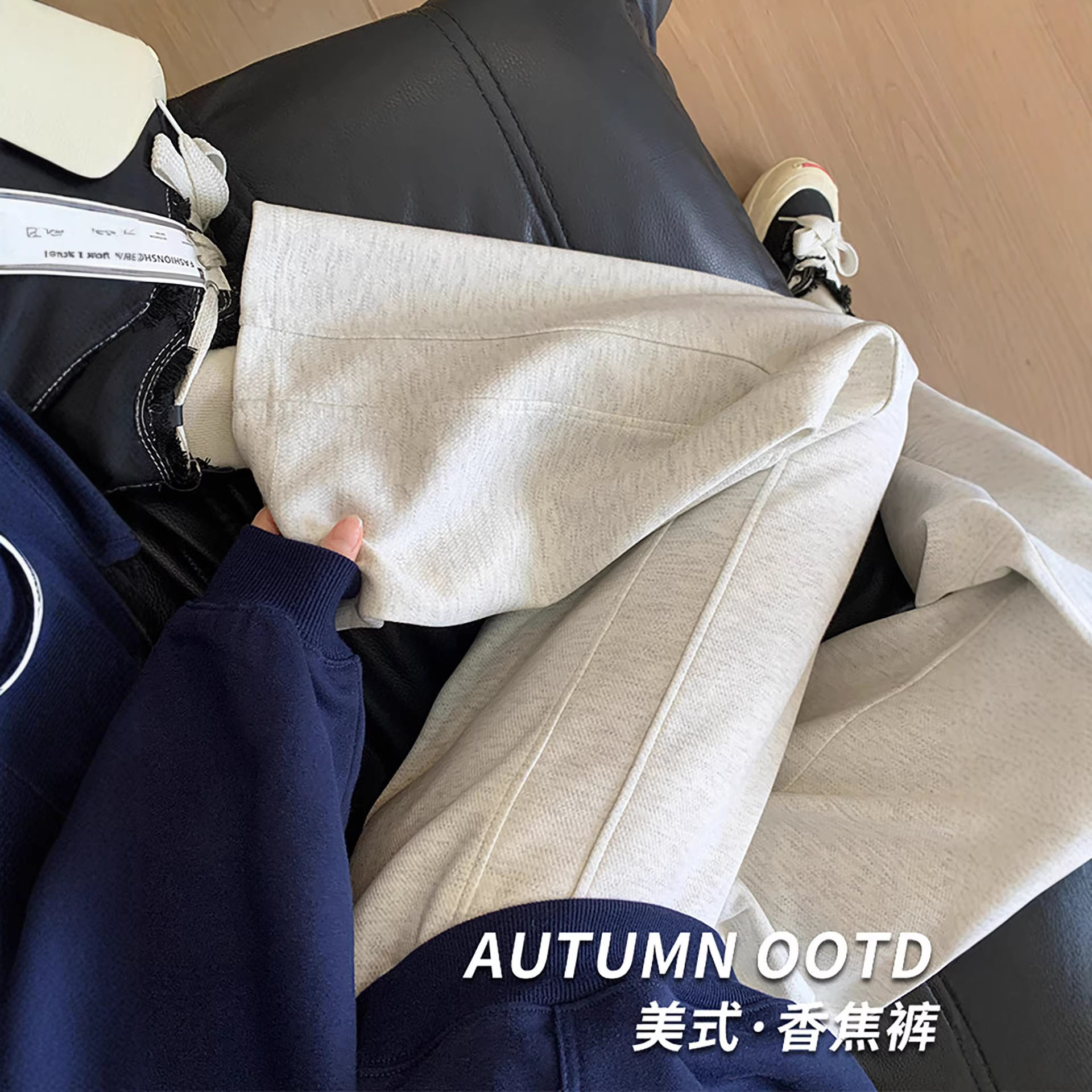 灰色阔腿裤女冬季特厚羊羔绒高腰直筒加绒香蕉卫裤休闲秋冬运动裤,女装/女士精品,休闲裤,淘宝优惠券,粉丝福利购,淘宝优惠卷