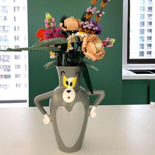 【提升幸福感家居好物】汤姆猫花瓶猫和老鼠摆件客厅插花桌面布置