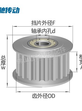 铝合金氧化同步轮 XL28齿 涨紧轮调节导向轮带轴承同步轮 惰轮