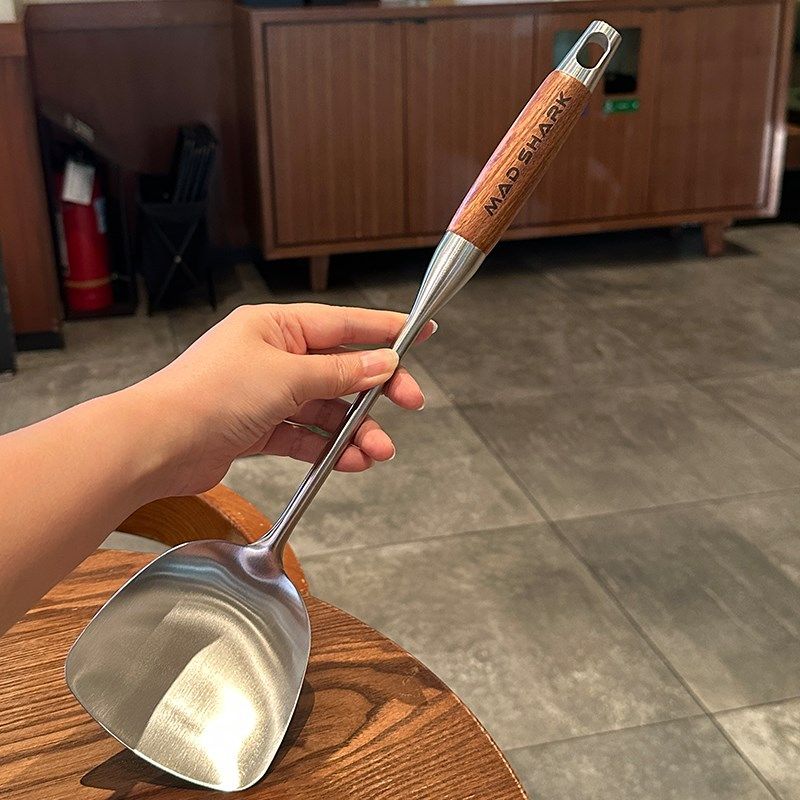 德国长柄不锈钢铲304不锈钢加厚木柄炒菜铲子家用厨具铁防烫锅铲,厨房/烹饪用具,锅铲,淘宝优惠券,粉丝福利购,淘宝优惠卷