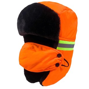 环卫工人帽子冬天加绒加厚保暖反光工作帽物业保洁清洁工冬季 棉帽