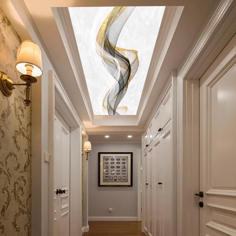 走廊艺术玻璃吊i顶造型客厅过道玄关天花板亚克力透光板顶部灯装