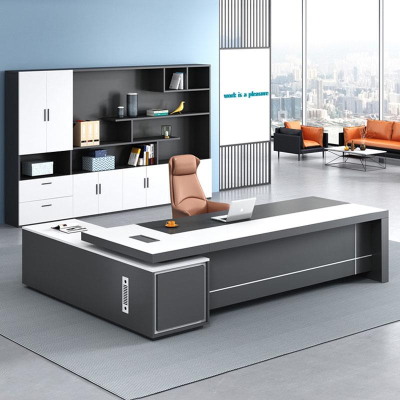 简约现代老板桌办公桌椅组合主管经理桌办公家具时尚总裁桌大班台