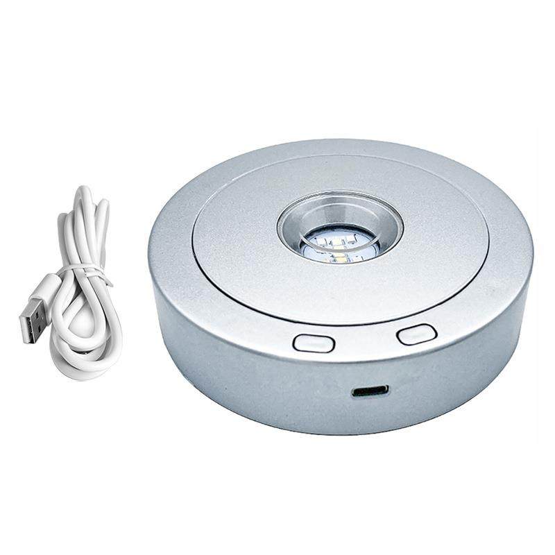 新款LED水晶旋转灯座七彩白光灯光旋转多模式多功能USB展示底座,家居饰品,装饰摆件,淘宝优惠券,粉丝福利购,淘宝优惠卷