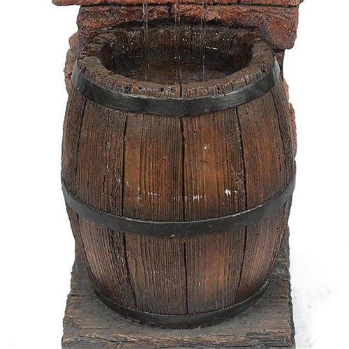 Resin Wine Bottle And Barrel Outdoor Water Fountain