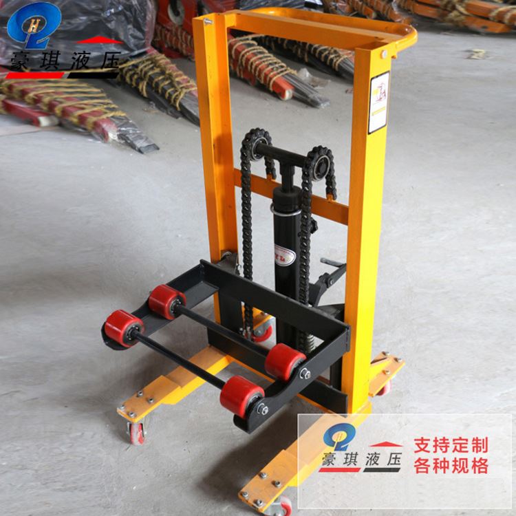 胶辊用堆高搬运车塑料卷膜卷筒上料几印刷机械用工位车油压车