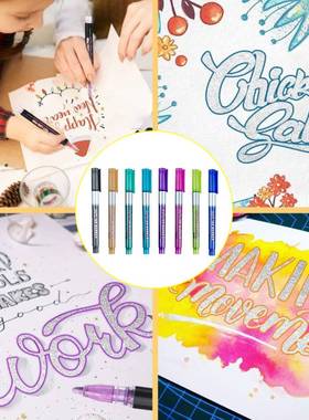 8pcsset Outline Pen Marker Dual Color Painting  Double