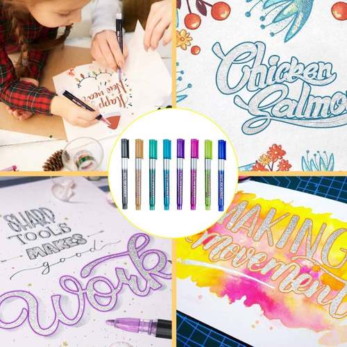 8pcsset Outline Pen Marker Dual Color Painting  Double