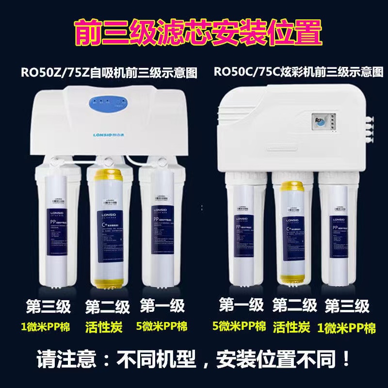 朗诗德净水器滤芯原装50ab/75g/75c/pp棉通用11寸10寸前置配件