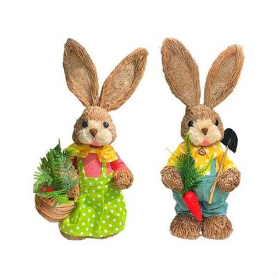 Easter Straw Bunny Figurines Animal Figurines Animal