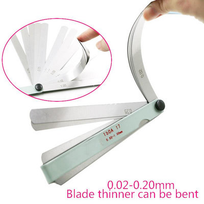 150A 17 Blade Metric Feeler Gauge 0.02-1.00mm Gap Filler Thi
