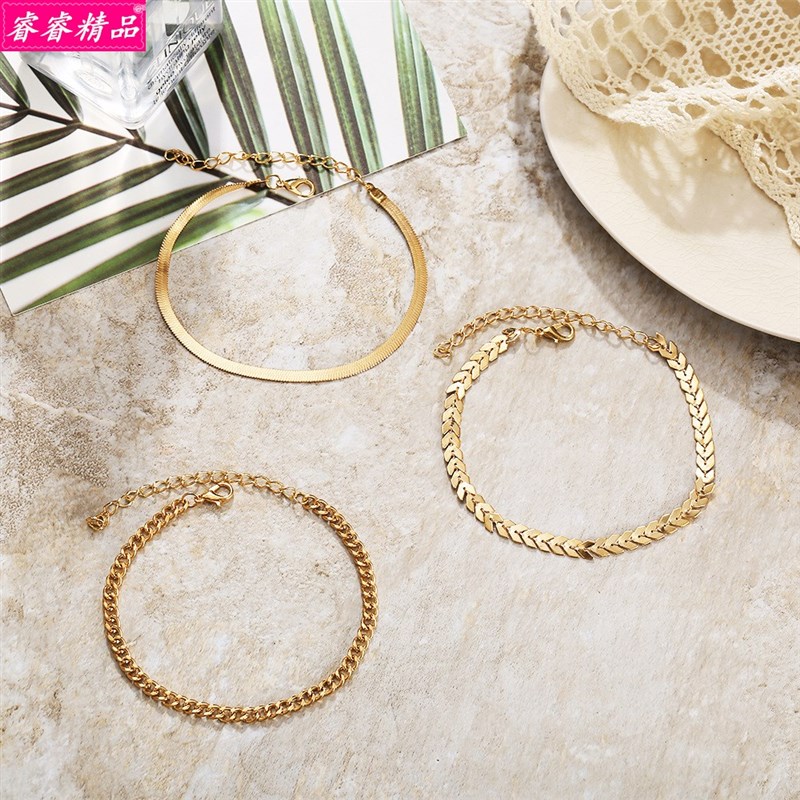 Womens fashion alloy anklet foot ornaments feet Chain 1 set