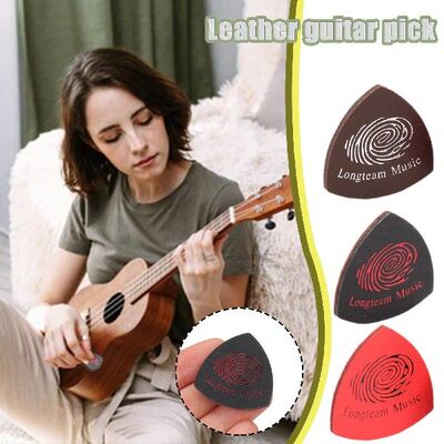 3.5cm Leather Guitar Pick Ukulele Bass Plectrum Colorful