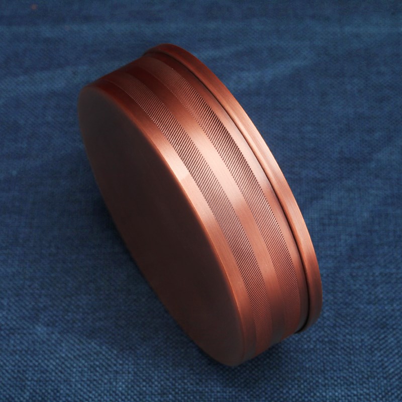 西藏式供奉宝石曼扎修盘红铜材质曼茶罗扎修盘光滑面简约家用13cm