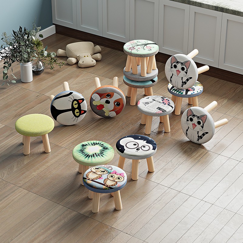 轻奢小凳子家用换鞋凳门口穿鞋凳茶几矮凳创意布艺沙发脚踏小板凳