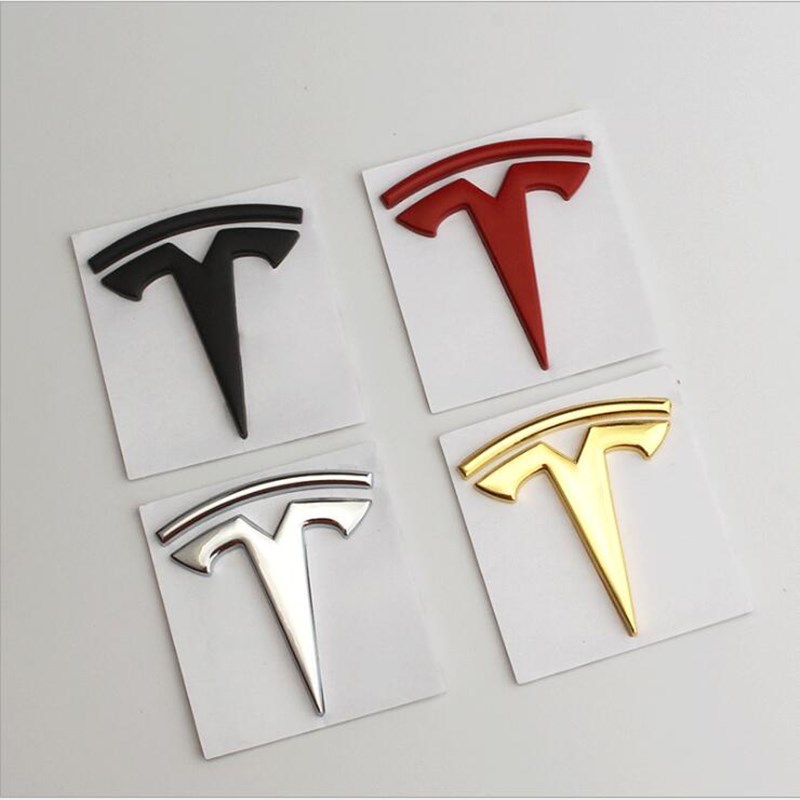 Car 3D metal sticker for Tesla model 3 X S logo Car Rear Tru