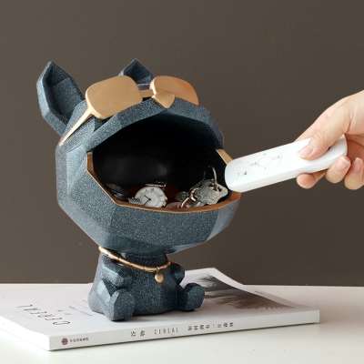 进门口放钥匙收纳摆件创意轻奢招财法斗玄关鞋柜电视柜家居装饰品