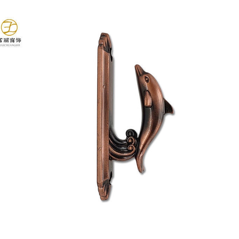 富丽窗帘墙钩壁钩简约现代挂钩墙壁海豚挂勾绑带绑绳钩子配件一对