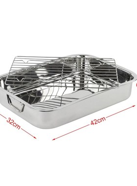 Large Stainless Steel Roasting Lasagna Pan Meat Roaster with